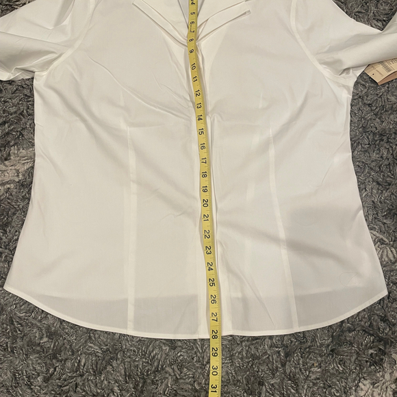 Coldwater Creek Womens Long Sleeve Collared Button Cotton Blouse White Size PXL - Picture 10 of 10